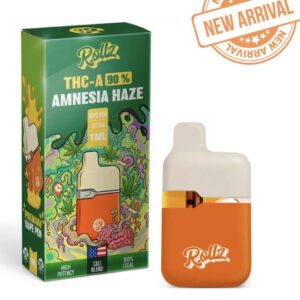 ROLLZ THCA VAPE PEN 1.0 ml 90%(AMNESIA HAZE)