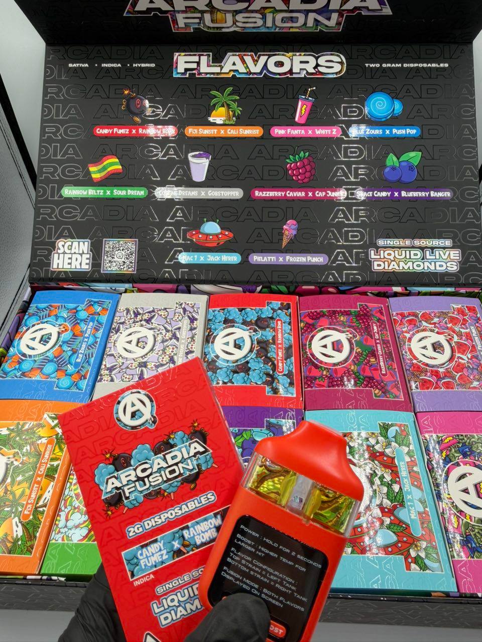 Arcadia Fusion Candy Fumez x Rainbow Bomb Disposable – Bild 3